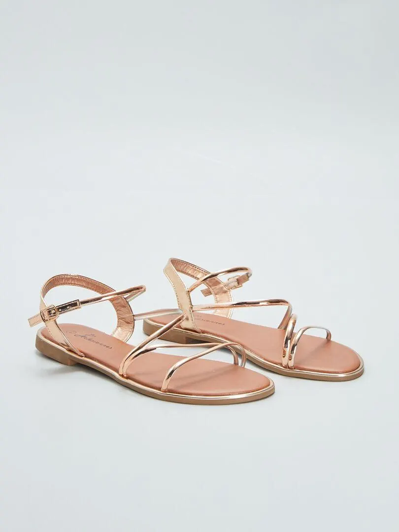 Sandalias cobrizas - BEIGE