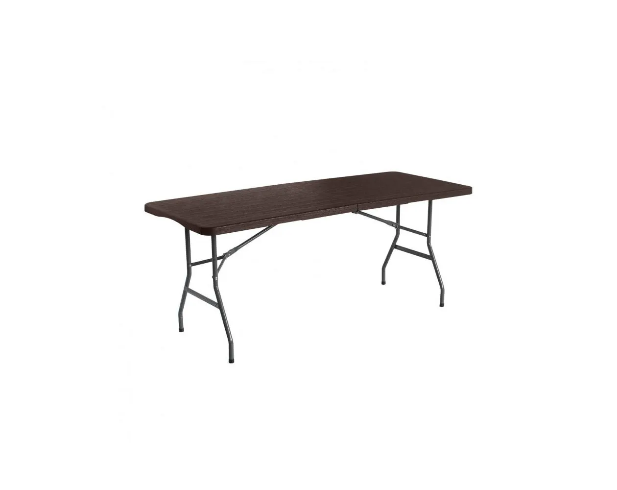 Mesa plegable rectangular efecto madera 180x74x74cm 7house