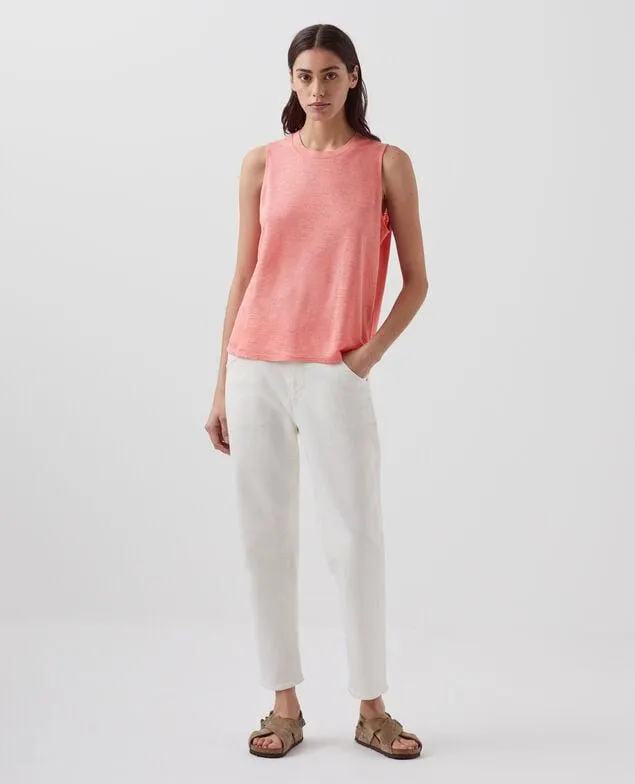 MARCELLE - Camiseta de lino sin mangas silver pink