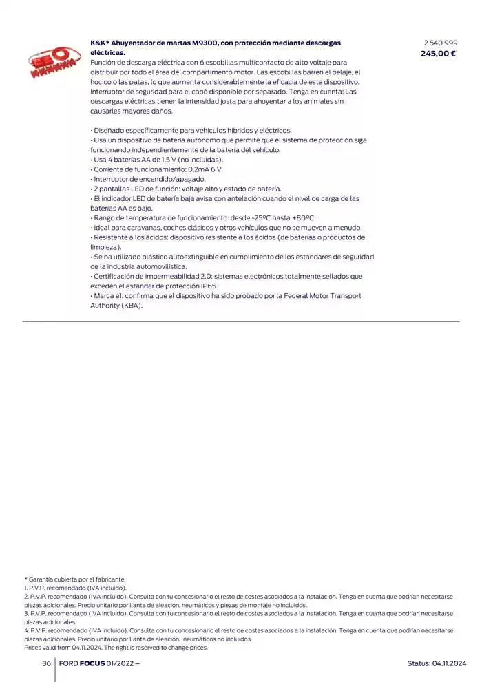 Catálogo de Ford de accesorios Focus 13 de noviembre al 13 de noviembre 2025 - Página 36