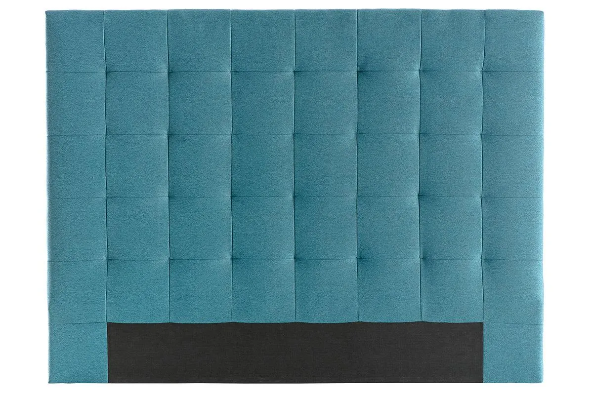 Cabecero capitoné en tejido azul petróleo 140 cm HALCIONA