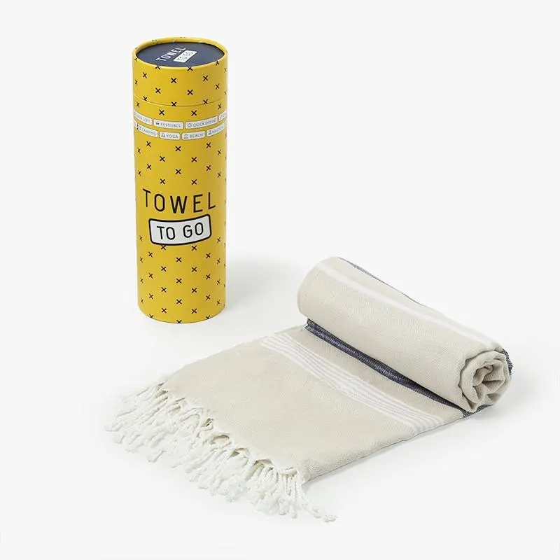 TOALLA MARRÓN Y AZUL MODELO VENTURA 180 x 100 CM TOWEL TO GO