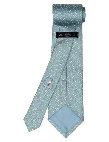 Corbata cerezas Azul/verde