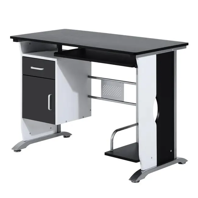 Mesa de ordenador Homcom negro y plata 100x52x75 cm