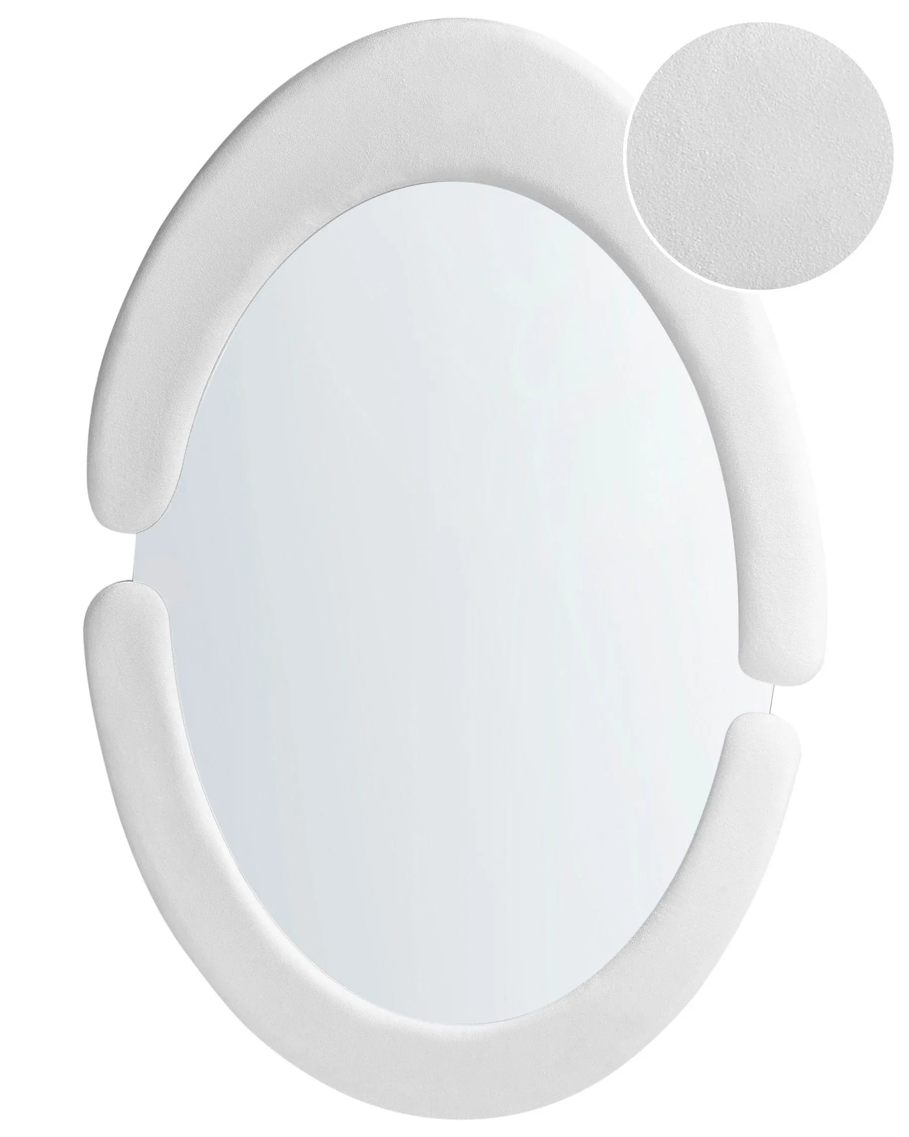 Espejo MASSAY 53 cm 90 cm Terciopelo Blanco