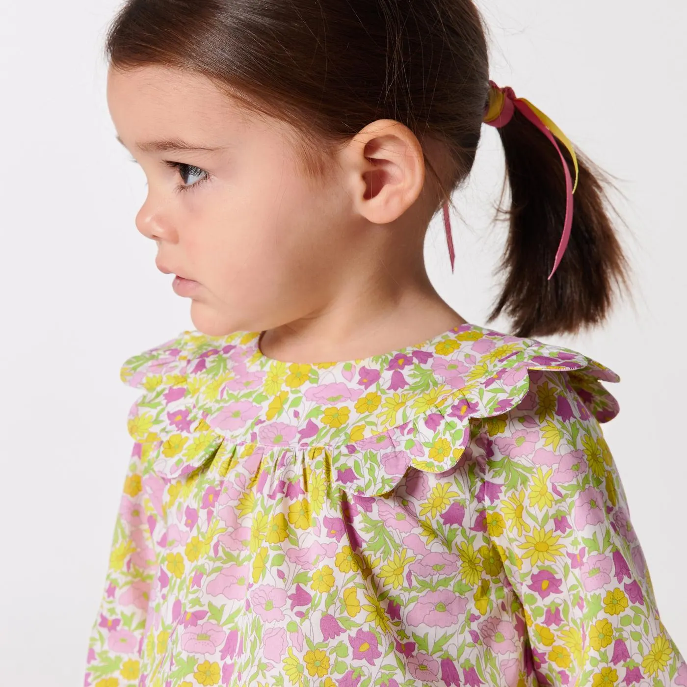 Blusa de tela Liberty de bebé niña