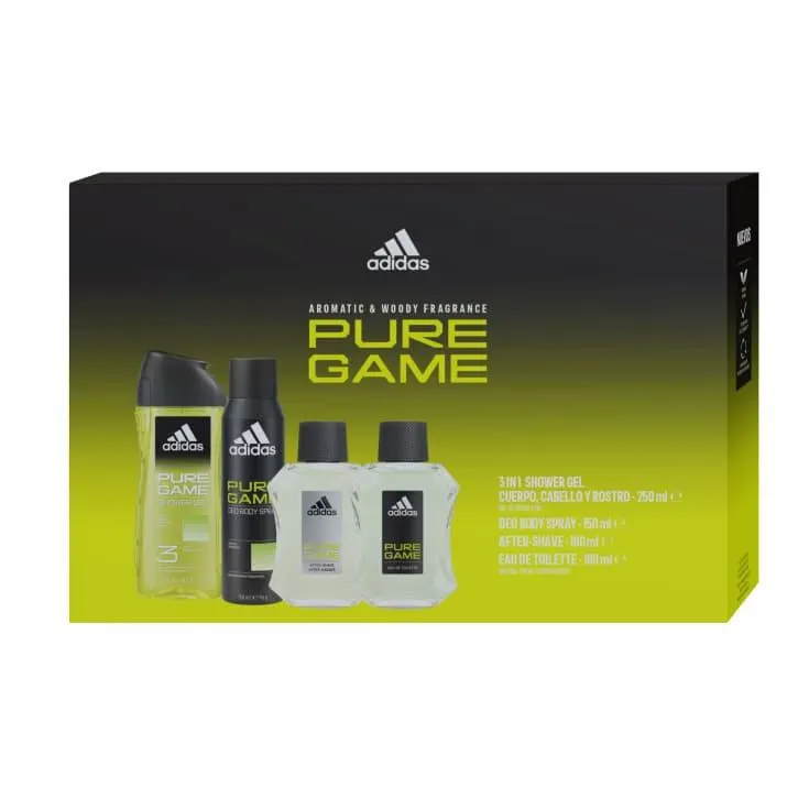 adidas pure game men eau de toillete 100ml estuche 4 piezas