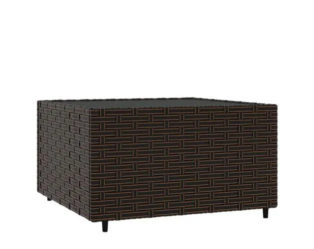 vidaXL mesa de centro jardín cuadrada ratán pe marrón 50x50x30 cm