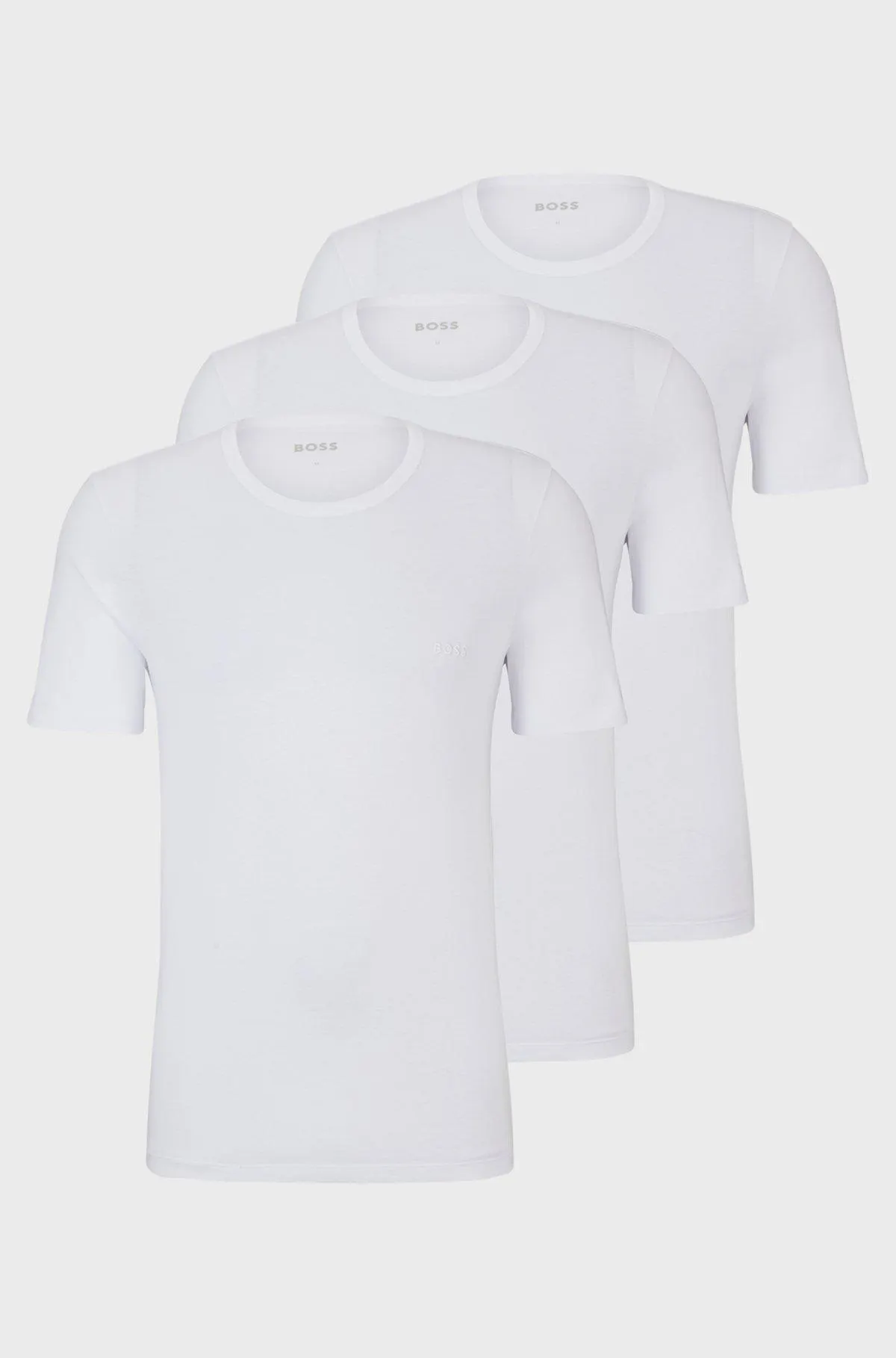 Paquete de tres camisetas de algodón con logo bordado