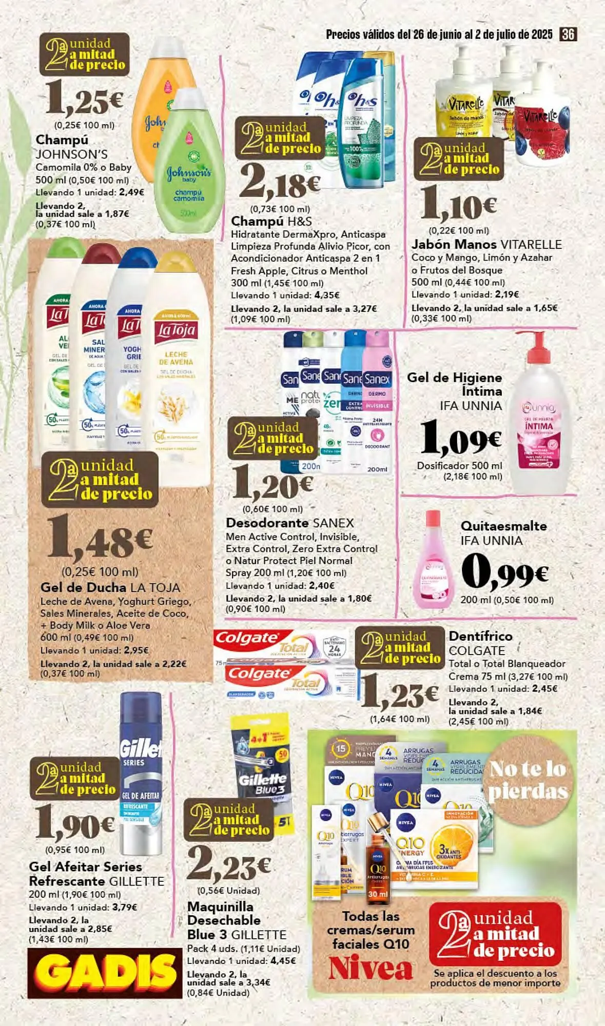 Catálogo de Folleto Gadis 26 de junio al 2 de julio 2025 - Página 36