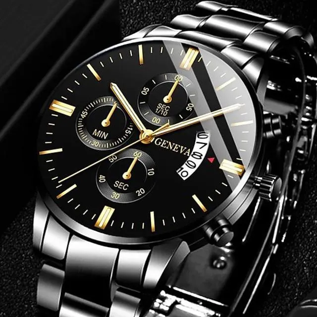 Relojes de moda para hombre, reloj de cuarzo de acero inoxidable de lujo para hombre, relojes de calendario informales de negocios para hombre, reloj montre homme