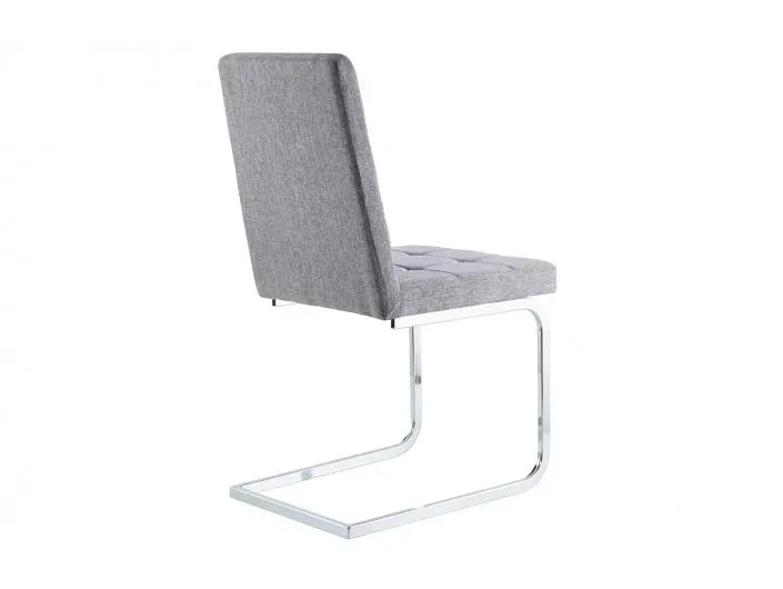 Pack 4 sillas comedor símil tejido color gris - cromo