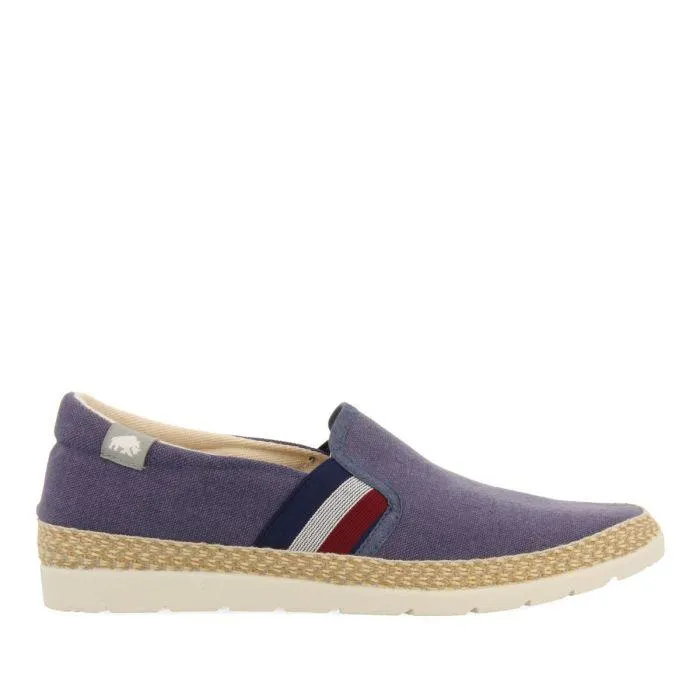 NAVY BLUE ESPADRILLES WITH COLORED ELASTICS AND RECYCLED COTTON FOR MEN WIMER