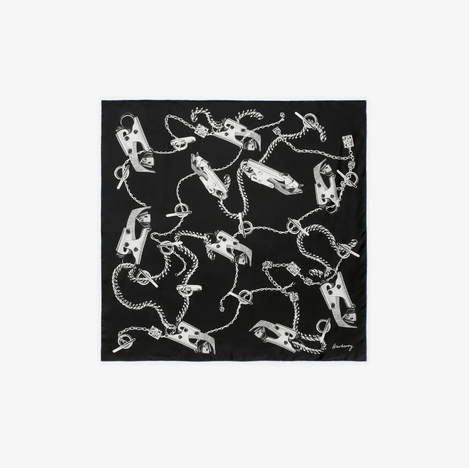 Pañuelo en seda con detalles del bolso Knight