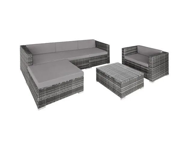 Conjunto de ratán milano, gris