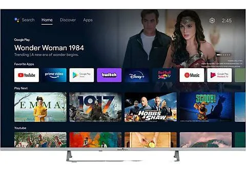 TV QLED Android TV 55" - 55QA20V3 SMART TECH, UHD 4K, Quad core, Smart TV, DVB-T2 (H.265)Sí, Negro