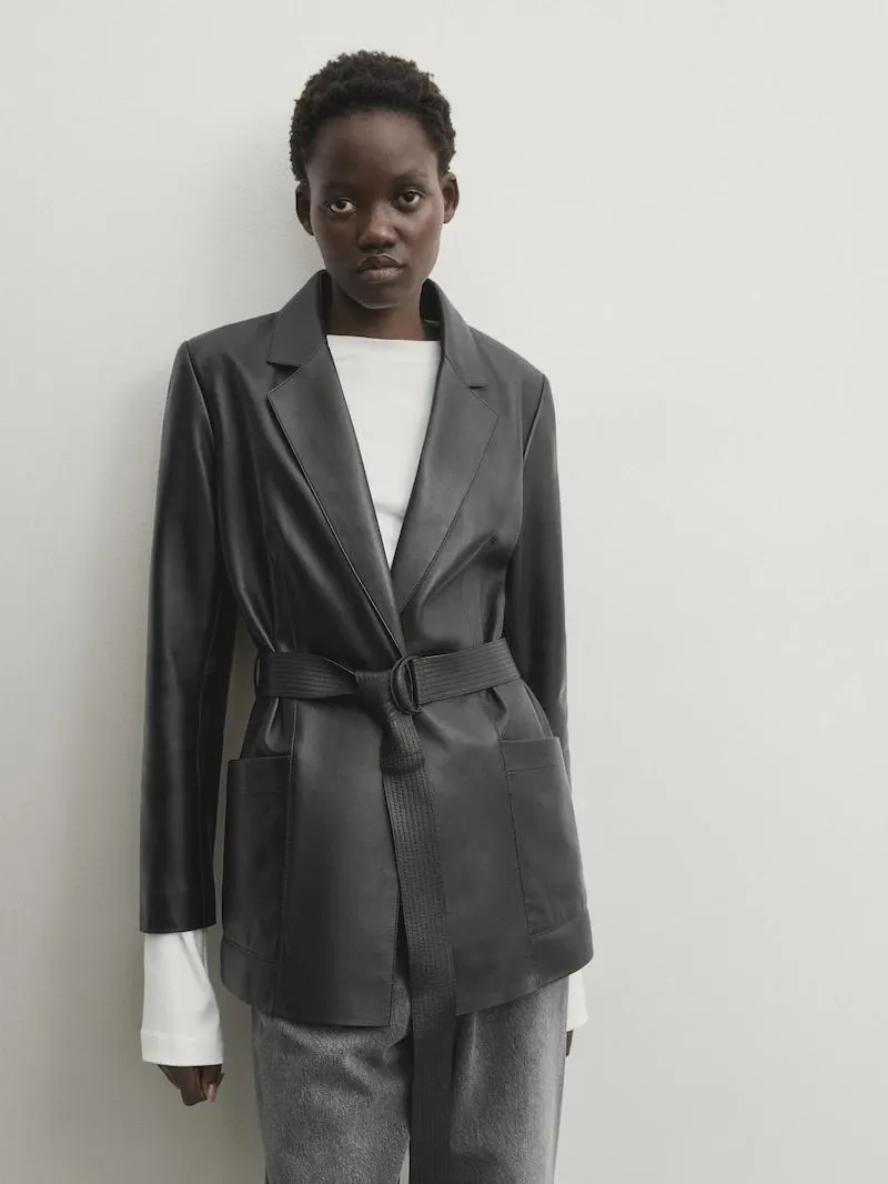 Americana piel napa cinturón