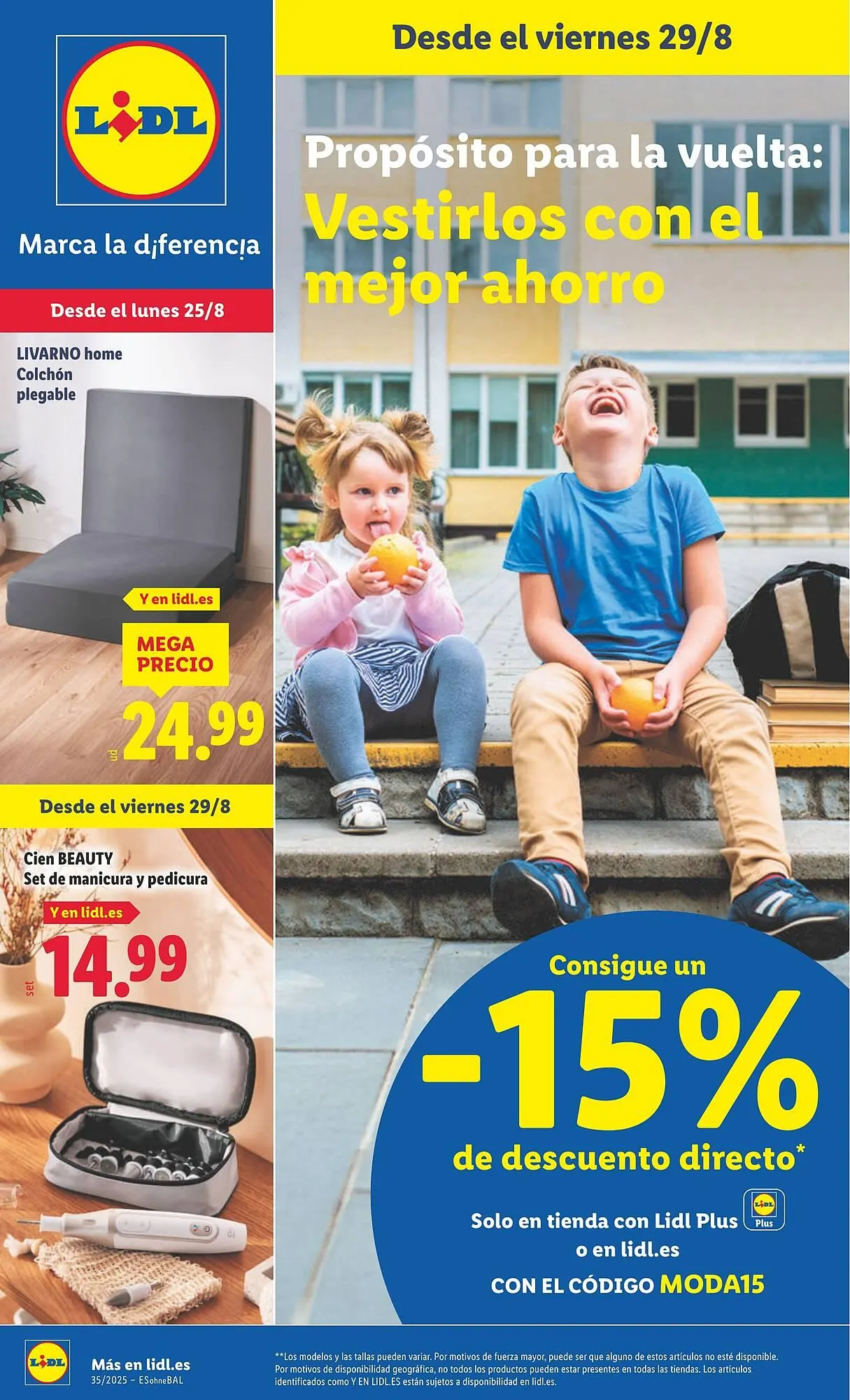 Catálogo de Folleto Lidl 25 de agosto al 31 de agosto 2025 - Página 1