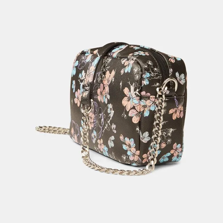 Bolso bandolera de mujer Bata Red Label con cadena y estampado floral