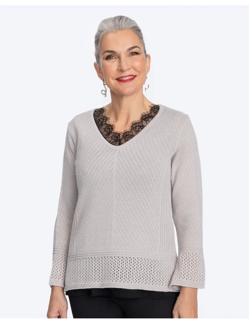 Jersey Diagonal Canalé Calado