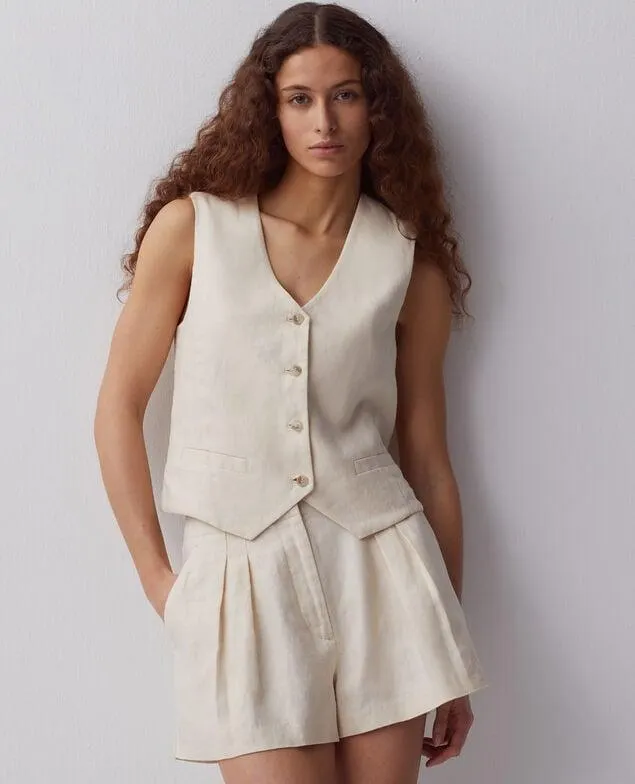 Chaleco de lino white swan