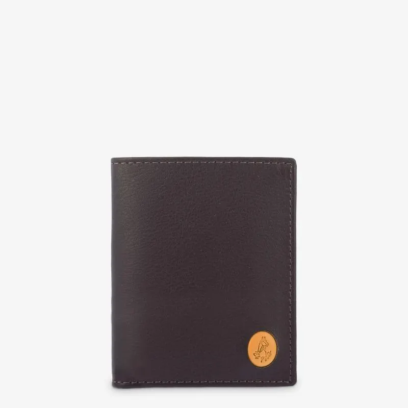 Cartera Billetera con Monedero Interior hombre en piel vacuno color marrón/mostaza Tribeca-El Potro