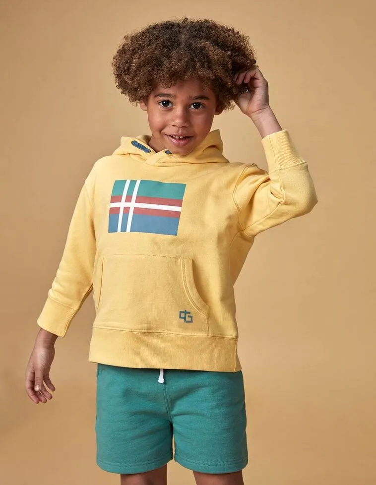 Sudadera gráfico geométrico amarillo