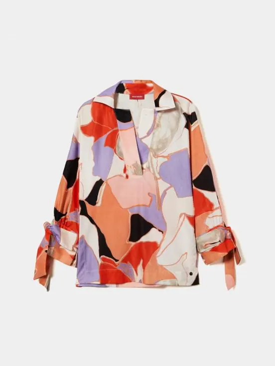 Blusa de algodón con estampado abstracto