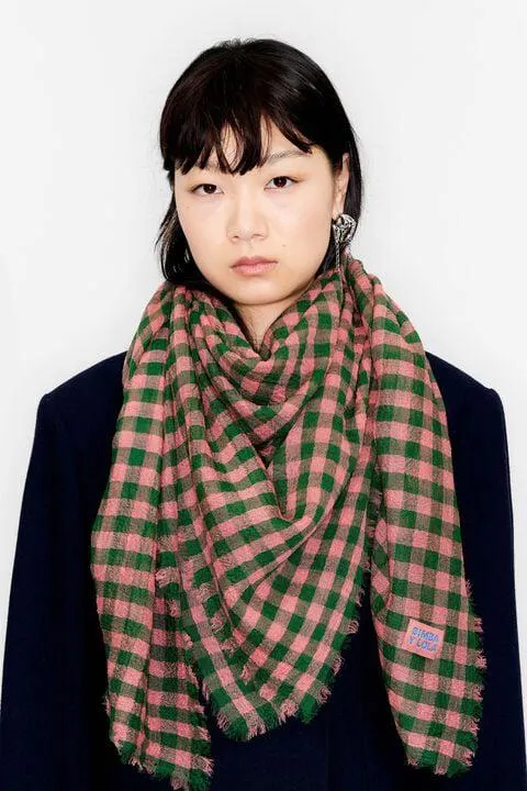 Chal jacquard vichy bicolor