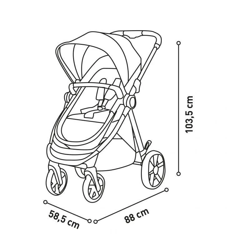 Trío Convertible Happy negro