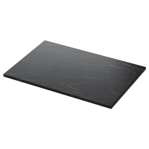 Encimera, negro efecto mármol/tablero laminado,