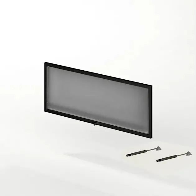 Vitrina de aluminio 34,8x89,8 cm negro