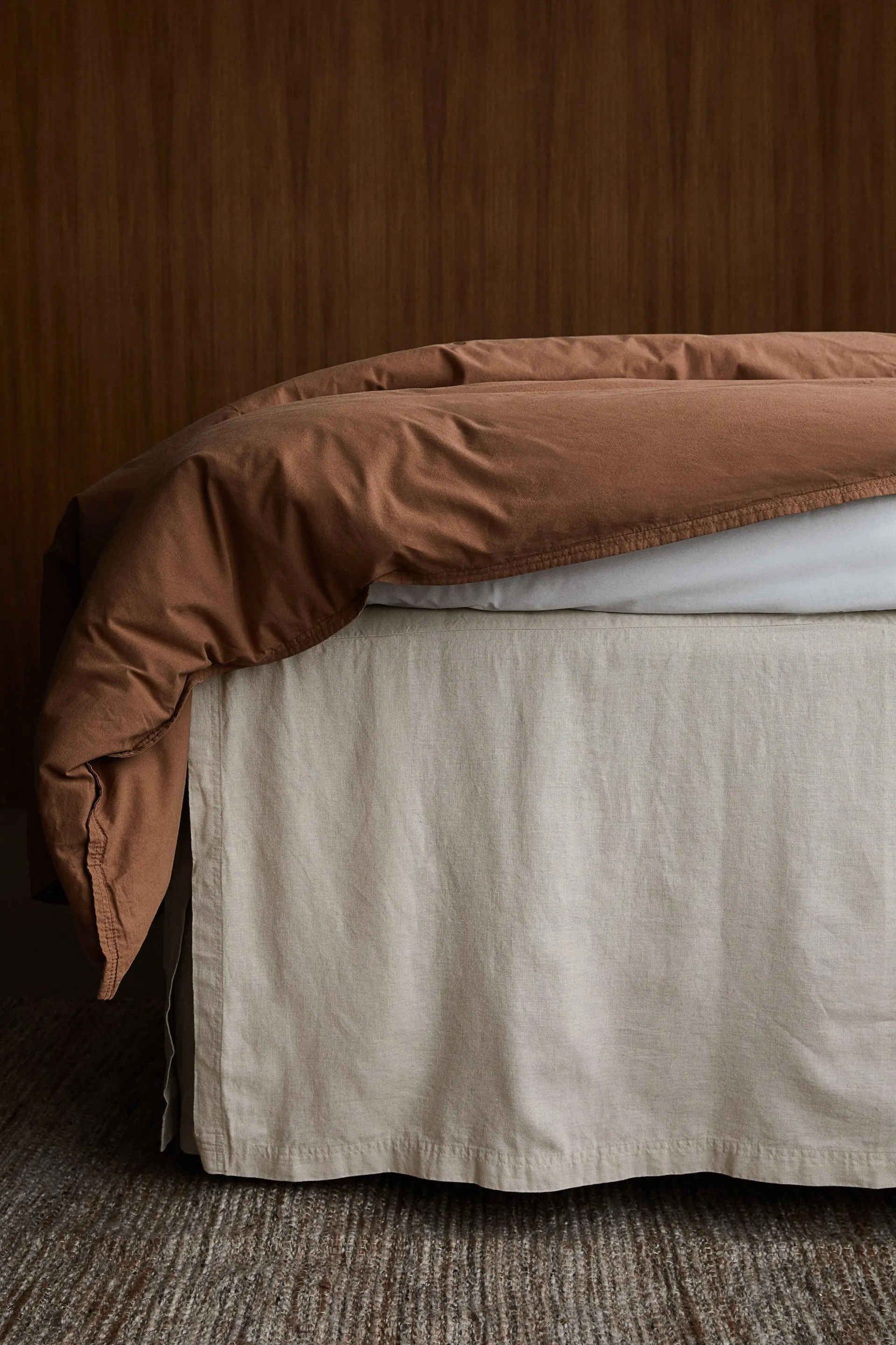 Cubrecanapé de mezcla de lino para cama doble