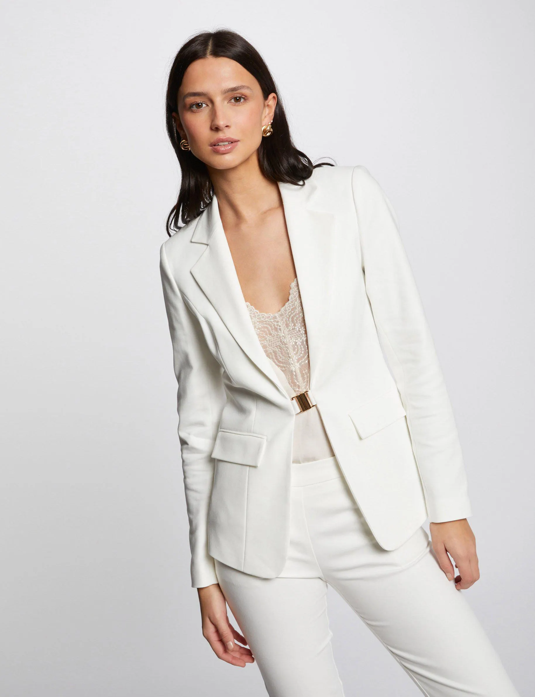 Chaqueta entallada crudo mujer