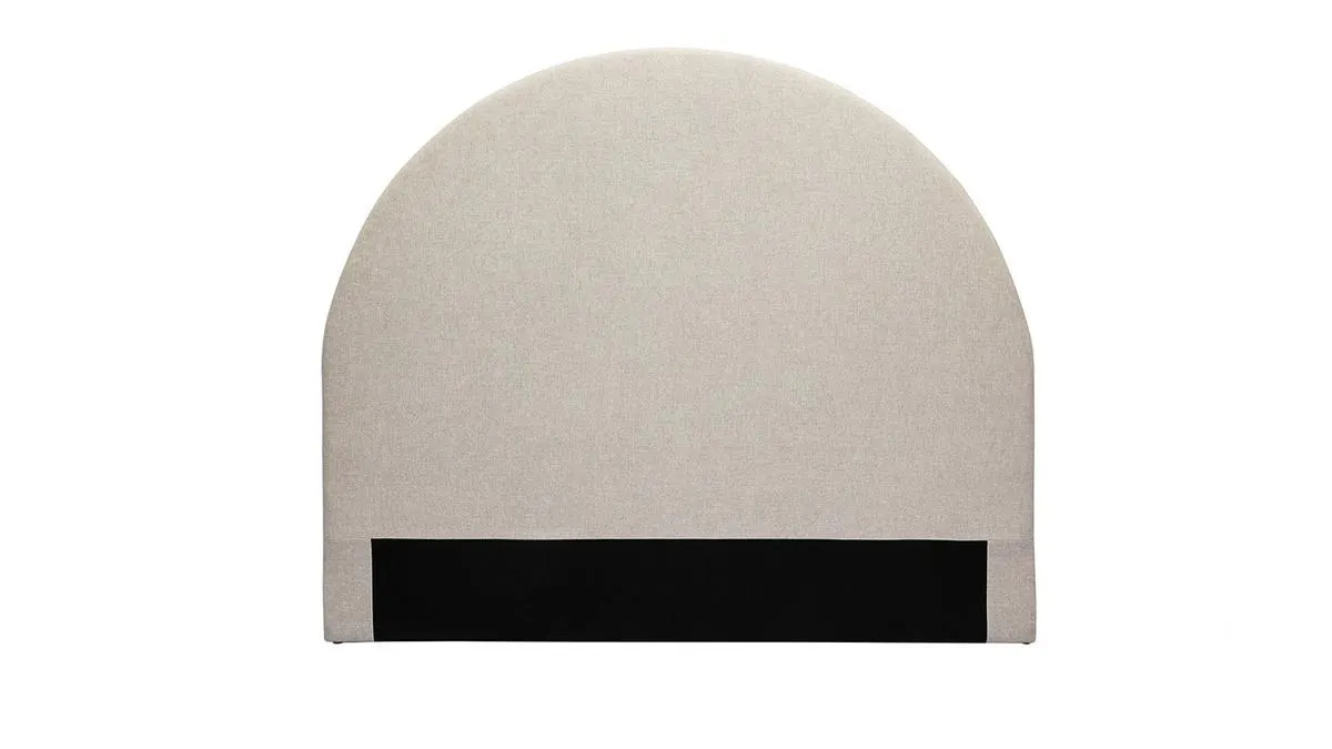 Cabecero de cama redondo de tela beige 160 cm NAOMY