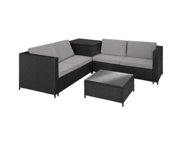 Conjunto de ratán siena, negro