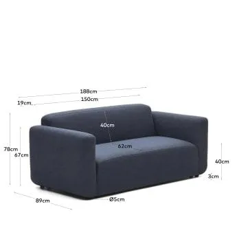 Sofá modular Neom 2 plazas azul 188 cm FSC Mix Credit