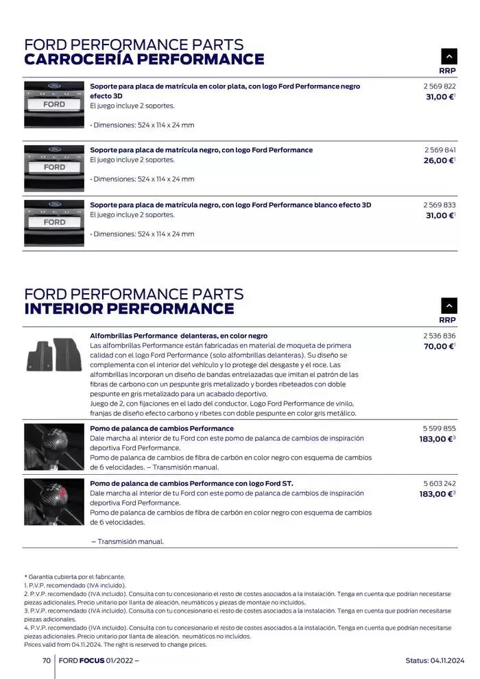Catálogo de Ford de accesorios Focus 13 de noviembre al 13 de noviembre 2025 - Página 70