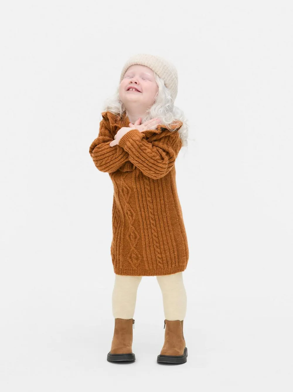 0-36 meses | Vestido y leggings de punto trenzado