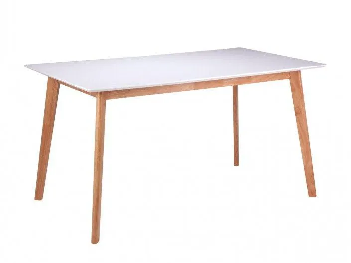 Mesa de comedor rectangular fija y patas de madera 120 cm