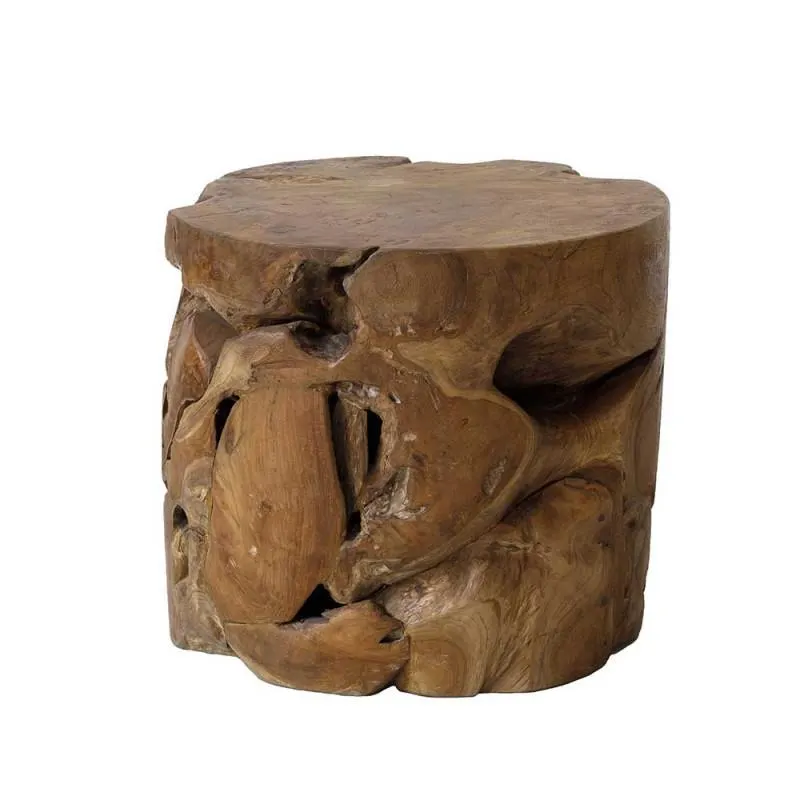 Mesa auxiliar redonda raíz de Teca Ø50cm