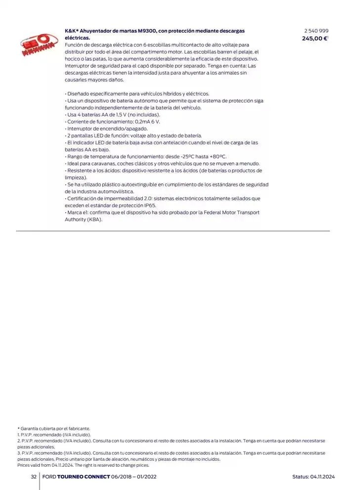 Catálogo de Ford de accesorios Tourneo Connect 13 de noviembre al 13 de noviembre 2025 - Página 32