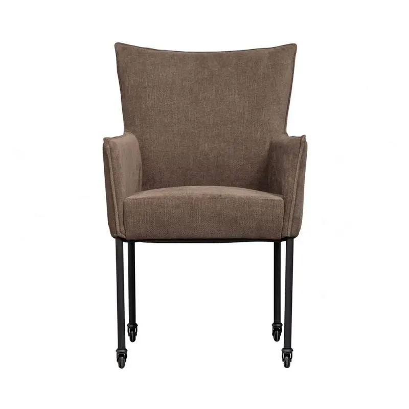 Silla con reposabrazos Ezra, marrón