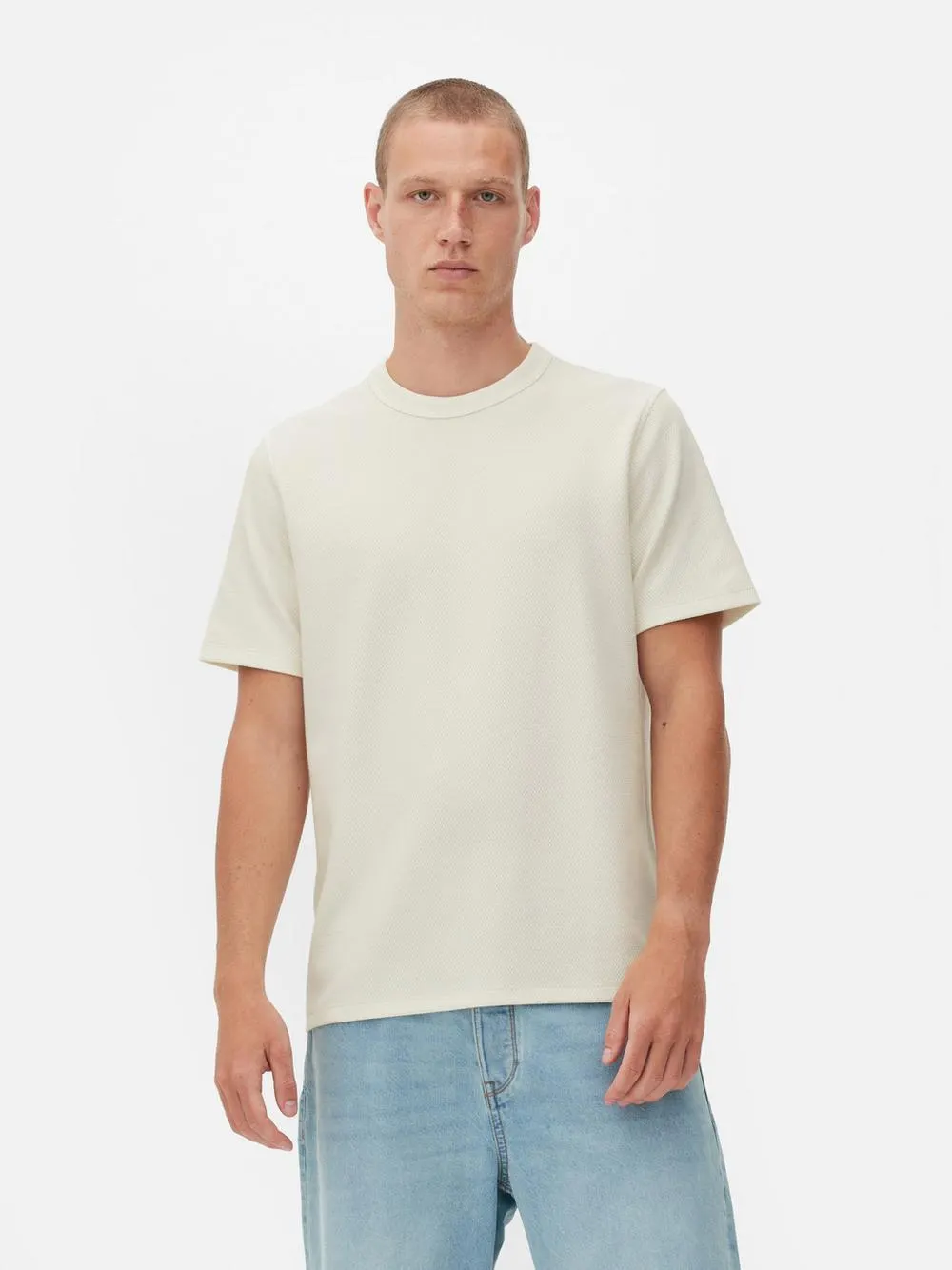 T-shirt met honingraattextuur