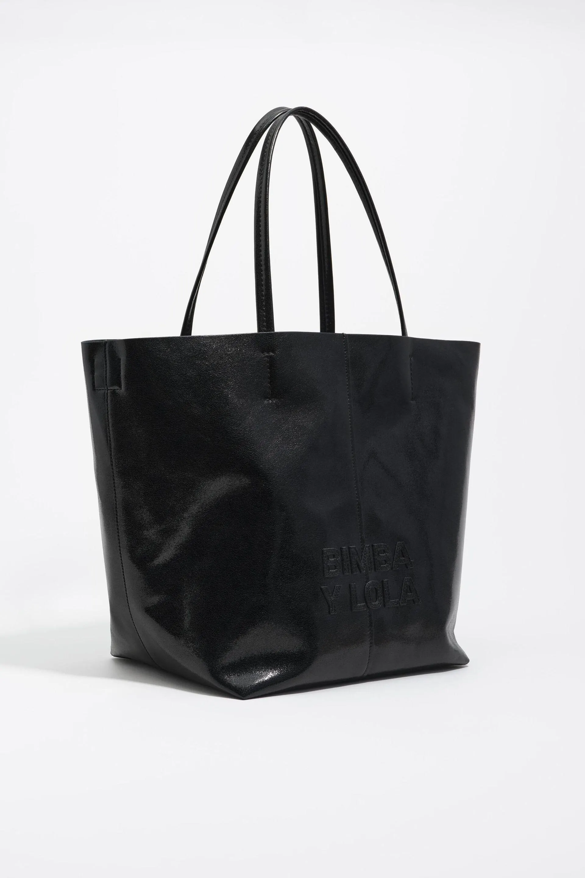 Bolso shopper grande piel negro