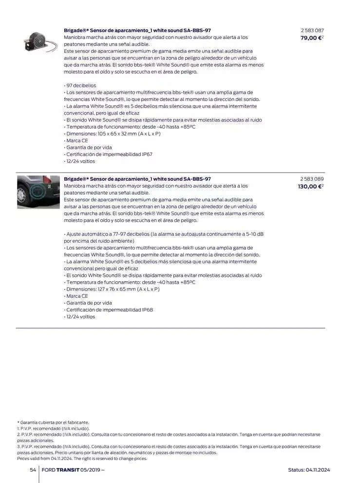 Catálogo de Ford de accesorios Transit Van 13 de noviembre al 13 de noviembre 2025 - Página 54