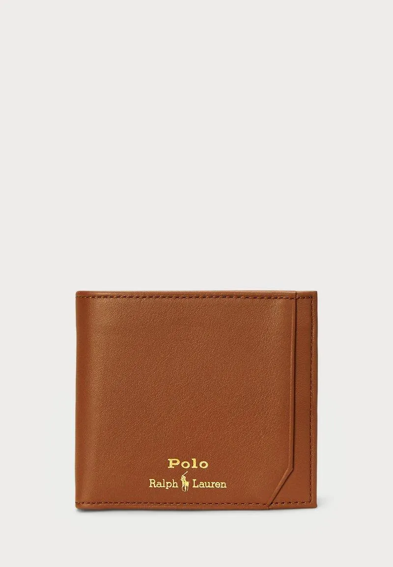 SMOOTH LEATHER BILLFOLD COIN WALLET - Monedero - saddle