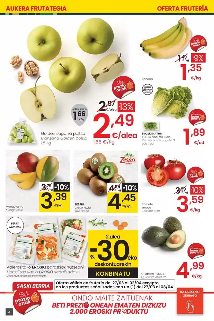 Catálogo de Prezio merkeagoa HIPERMERKATUAK EROSKI 27 de marzo al 8 de abril 2025 - Página 4