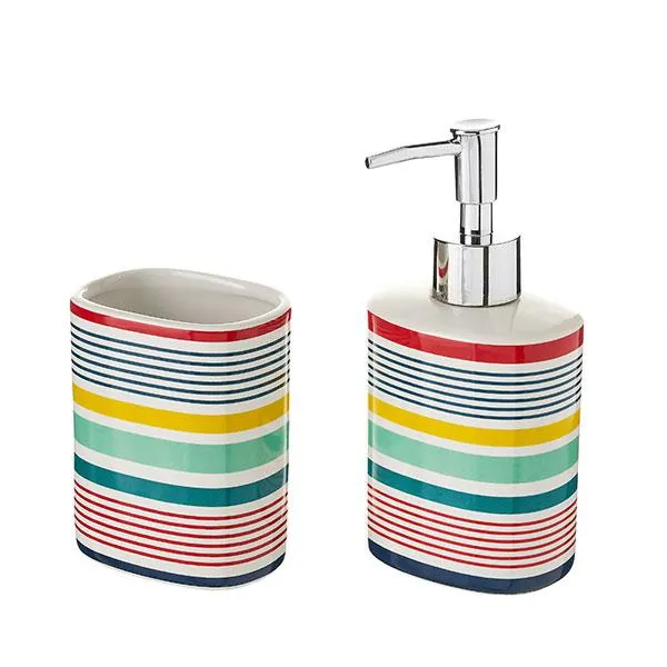 SET BAÑO LINES CERAMICA MULTICOLOR