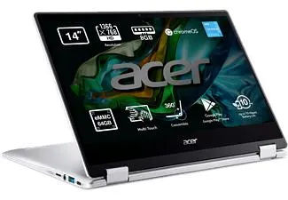 Convertible 2 en 1 - Acer Chromebook Spin CP314-1H-C048, 14" HD, Intel® Celeron® N4500, 8GB RAM, 64GB eMMC, UHD Graphics, Google Chrome OS